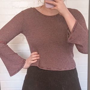 Fun striped long sleeve teeshirt with flowy sleeves. Super soft fabric.